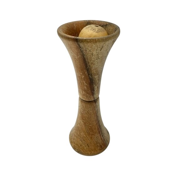 Vintage Creative Playthings Wooden Baby Rattle 5 inch Long Natural Wood Finish - Picture 1 of 6